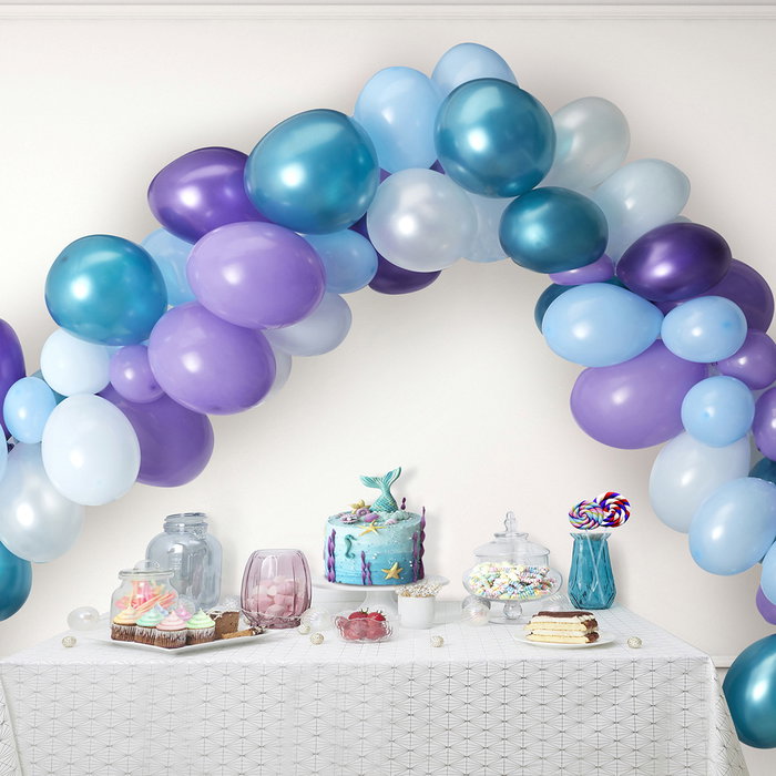 Party Time Arche de 100 Ballons Sirena Bleu et Violet Party Time Arche de 100 Ballons Sirena Bleu et Violet