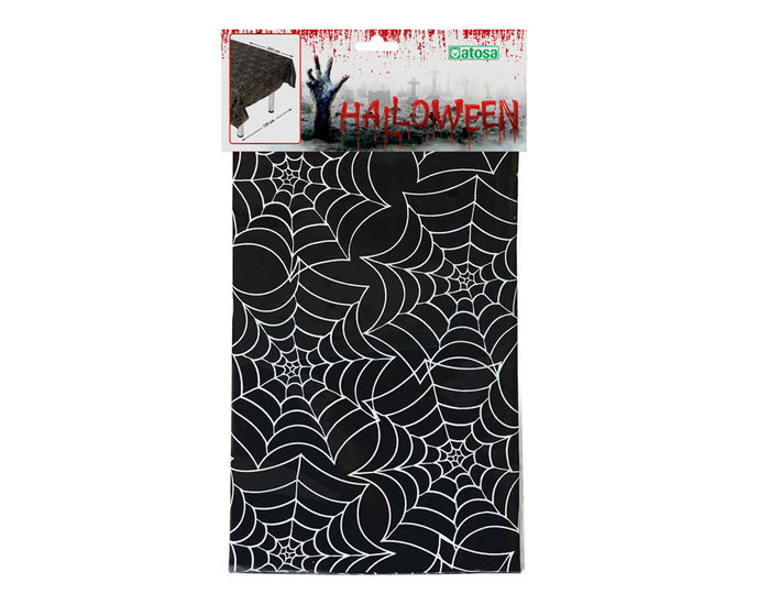 Mantel Halloween Noir avec Design Toile d'Araignée pour Table - 120 x 240 cm - Décoration de Fête Effrayante Mantel Halloween Noir avec Design Toile d'Araignée pour Table - 120 x 240 cm - Décoration de Fête Effrayante
