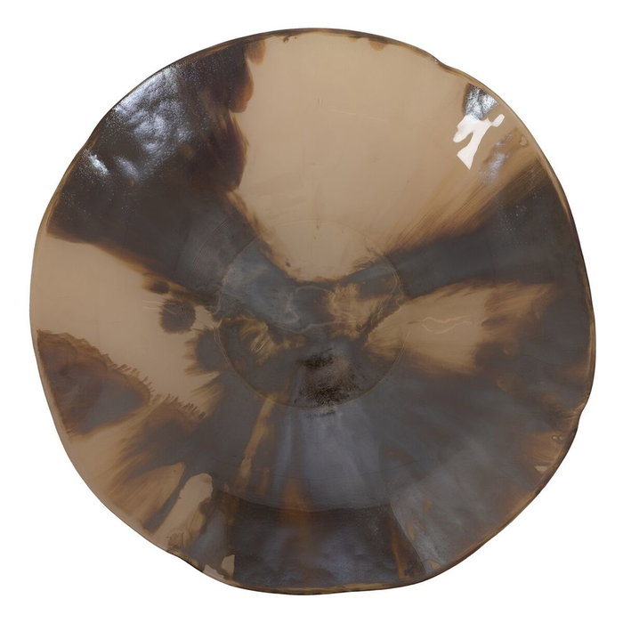 Centre de Table Marron Crème Verre 40 x 40 x 9 cm Centre de Table Marron Crème Verre 40 x 40 x 9 cm