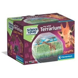 Clementoni Mini Terrarium Girafe - Kit Créatif pour Enfants avec Figurine et Graines à Planter - Jeu Scientifique et Décoration