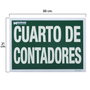 WOLFPACK LINEA PROFESIONAL Cartel Cuarto De Contadores 21x30 cm