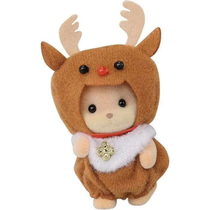 Sylvanian Families - Coffret La Maison du Père Noël - Édition Limitée avec Figurines Bébé Panthère des Neiges et Chien Caramel, Maison Sapin, Traîneau et Accessoires