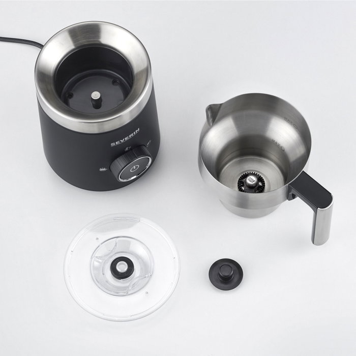 Severin Spuma 500 SM 3585 Mousseur à lait en acier inoxydable noir