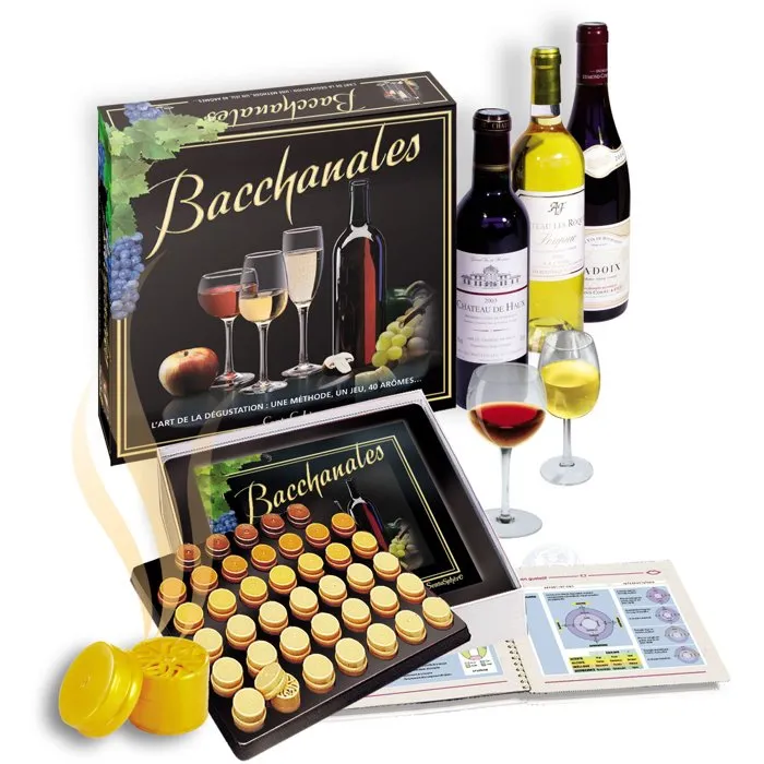 Sentosphere Bacchanales - Kit de Découverte et d'Initiation à l'Oenologie pour Adultes - Analyse des Arômes et des Cépages - 40 Capsules Olfactives