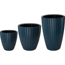 Garden ID Pot de Fleurs FANCY, Éco-Responsable, 80% Plastique Recyclé, Résistant Chocs/Gel/UV, Bleu Pétrole, 40 x 42 cm, pour Jardin, Balcon ou Intérieur