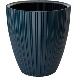 Garden ID Pot de Fleurs FANCY, Éco-Responsable, 80% Plastique Recyclé, Résistant Chocs/Gel/UV, Bleu Pétrole, 40 x 42 cm, pour Jardin, Balcon ou Intérieur