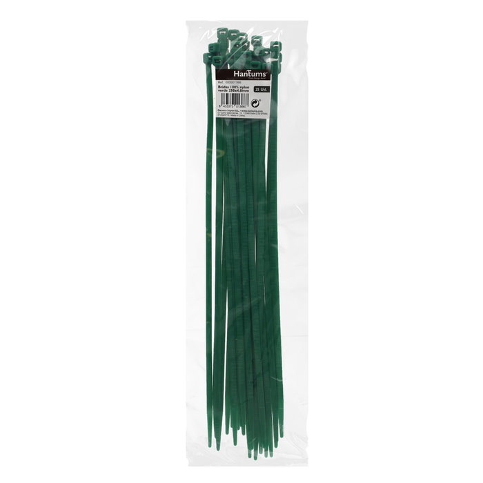 Hantums Sac de 25 colliers de serrage en nylon Vert 250x4,8mm Hantums Sac de 25 colliers de serrage en nylon Vert 250x4,8mm