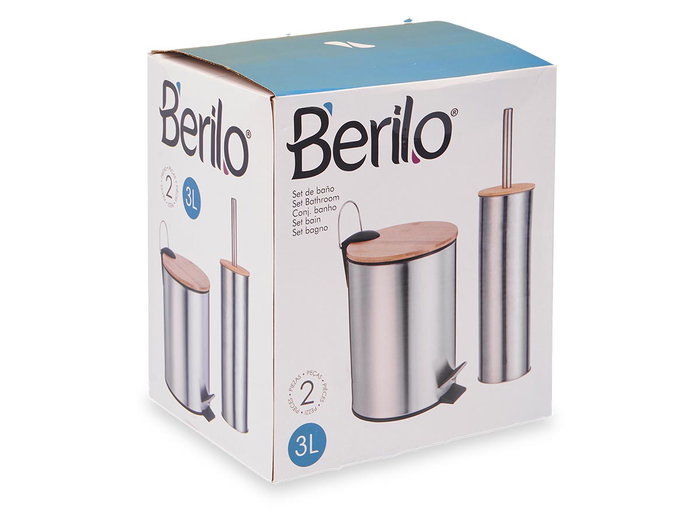 Berilo Lot Corbeille Bambou 3L et Balai Acier 28x28x18 cm (Set de 6) Berilo Lot Corbeille Bambou 3L et Balai Acier 28x28x18 cm (Set de 6)