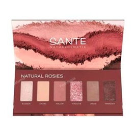 SANTE NATURKOSMETIK - Palette de fards à paupières 6 couleurs naturels Rosies - Texture fine et haute pigmentation - Packaging sans plastique