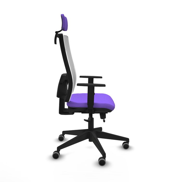 Piqueras y Crespo Chaise de Bureau Horna avec Appui-tête, Lila et Blanc