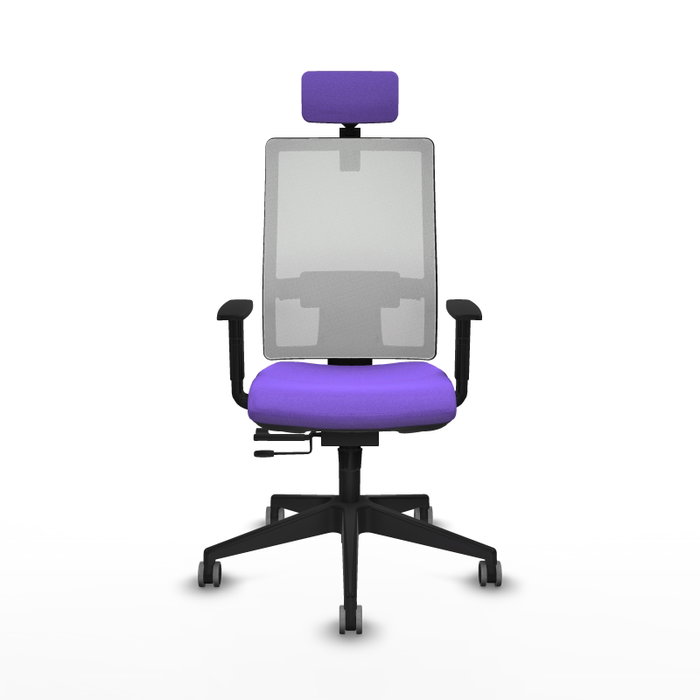 Piqueras y Crespo Chaise de Bureau Horna avec Appui-tête, Lila et Blanc