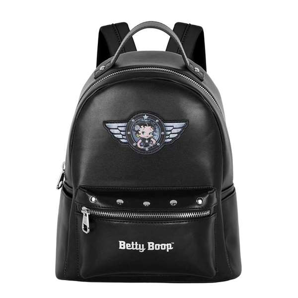 Karactermania Mochila Heady Betty Boop Motor Love, Sac à dos urbain 24.5 x 15 x 29 cm, Noir, PVC
