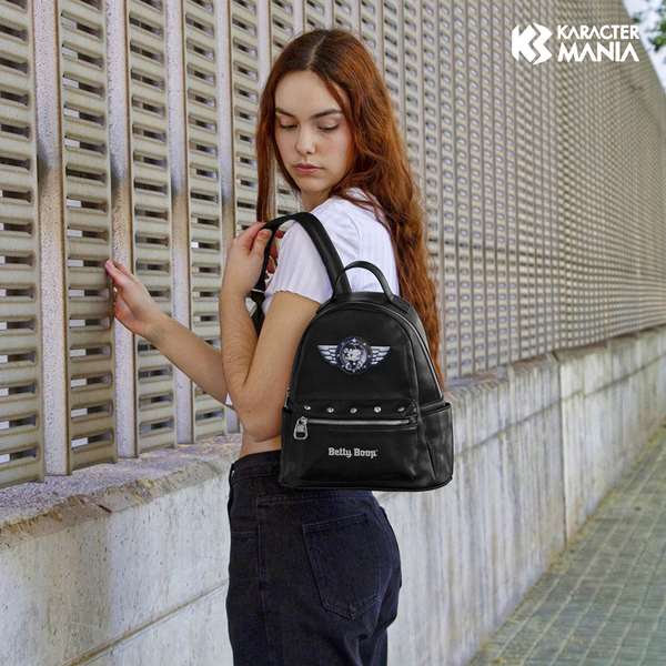 Karactermania Mochila Heady Betty Boop Motor Love, Sac à dos urbain 24.5 x 15 x 29 cm, Noir, PVC