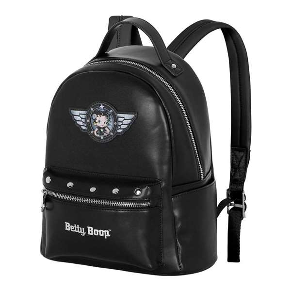 Karactermania Mochila Heady Betty Boop Motor Love, Sac à dos urbain 24.5 x 15 x 29 cm, Noir, PVC