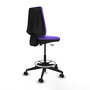 Tabouret Taburete Elche Contact permament de base Tissu Violet Base pyramidale noire Sans accoudoirs Sans appui-tête Roulettes 65mm nylon