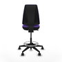 Tabouret Taburete Elche Contact permament de base Tissu Violet Base pyramidale noire Sans accoudoirs Sans appui-tête Roulettes 65mm nylon