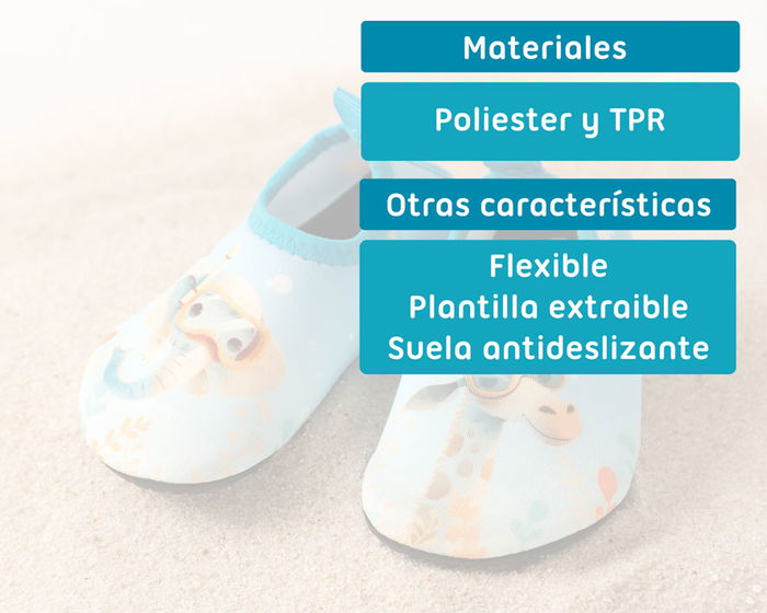 KioKids Escarpines Bébé Antidérapants Piscine Plage Azul Eur 23 - Ocean Dreams - Semelle Flexible et Intérieure Amovible