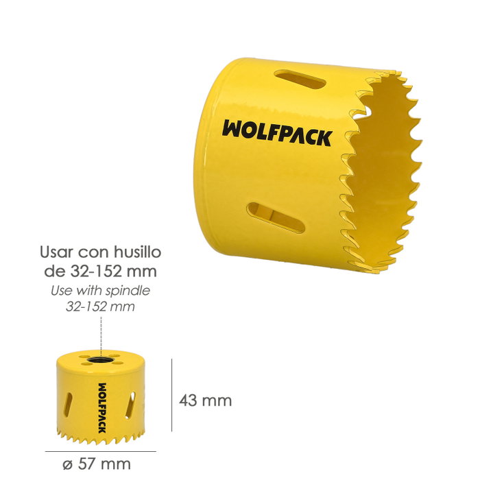 WOLFPACK LINEA PROFESIONAL Scie cloche bimétal Ø 57 mm WOLFPACK LINEA PROFESIONAL Scie cloche bimétal Ø 57 mm