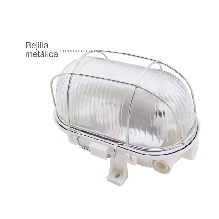 GSC Evolution Applique extérieure ovale blanc avec grille métallique