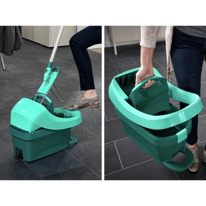 Leifheit Seau essoreur à roulettes mobile Profi XL 55076, 8 L, pour essorage facile des housses de serpillère et lave-sol