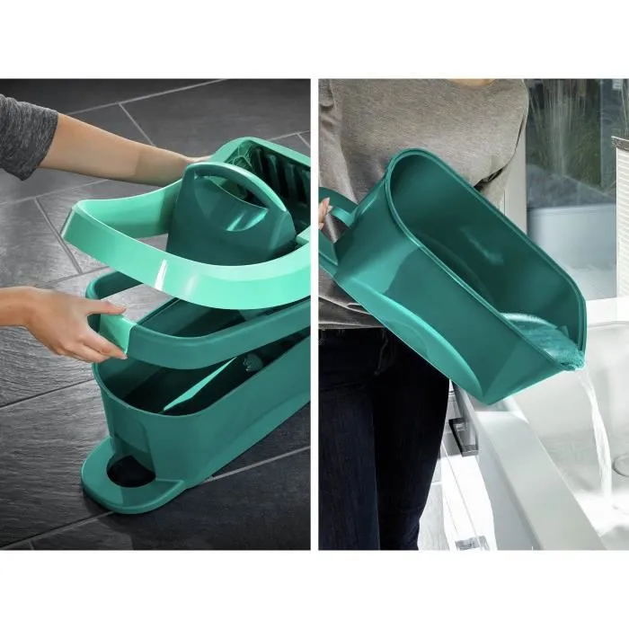 Leifheit Seau essoreur à roulettes mobile Profi XL 55076, 8 L, pour essorage facile des housses de serpillère et lave-sol