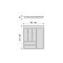 Emuca range-couverts Optima pour tiroir universel, module 500mm, Plastique, Gris antracite