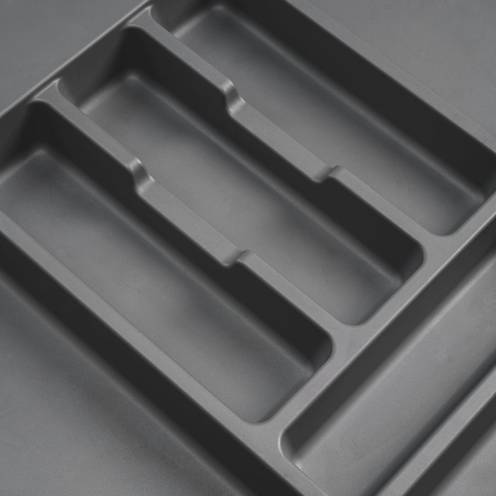 Emuca range-couverts Optima pour tiroir universel, module 500mm, Plastique, Gris antracite