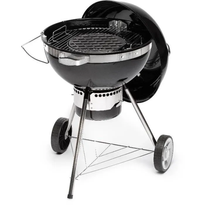 Barbecue au charbon de bois Fieldmann FZG 1017, surface de cuisson 50.5 cm, thermometre integre, 3 hauteurs reglables, avec roulettes