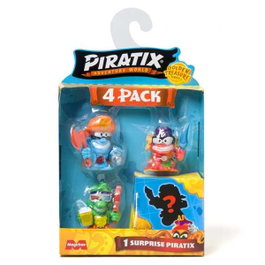 Magic Box Pack de 4 figurines Piratix Golden Treasure - Inclut 3 figurines Piratix et 1 figurine Piratix Sorpresa