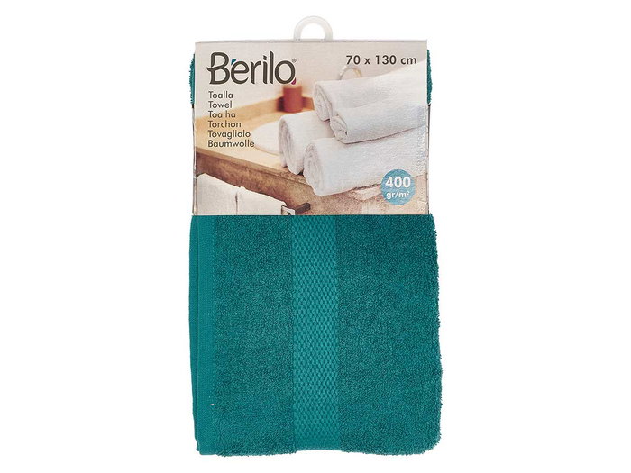Berilo Serviette Unie 70x130 cm Bleu Pétrole 80% Coton 20% Polyester 400 g/m² (Set de 12)