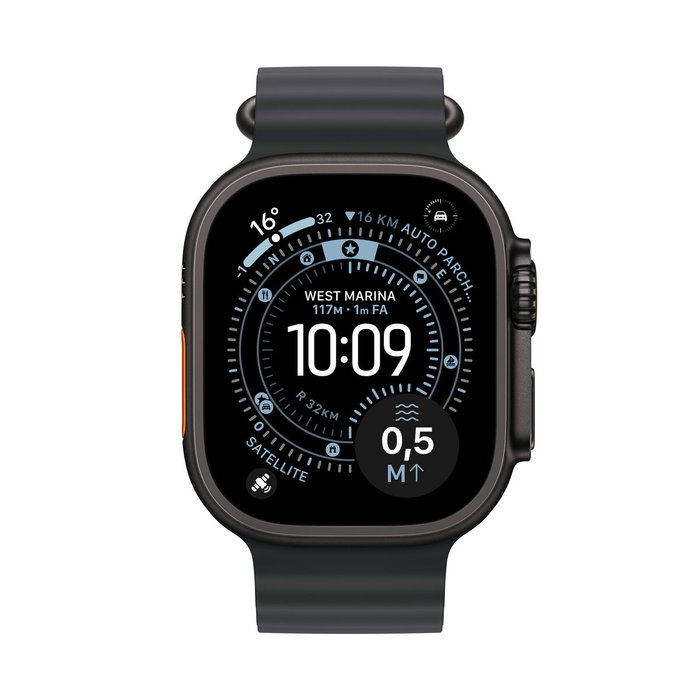 Apple Watch Ultra 3 GPS + Cellular - 49mm - Boîtier Black Titanium - Bracelet Black OceanBand