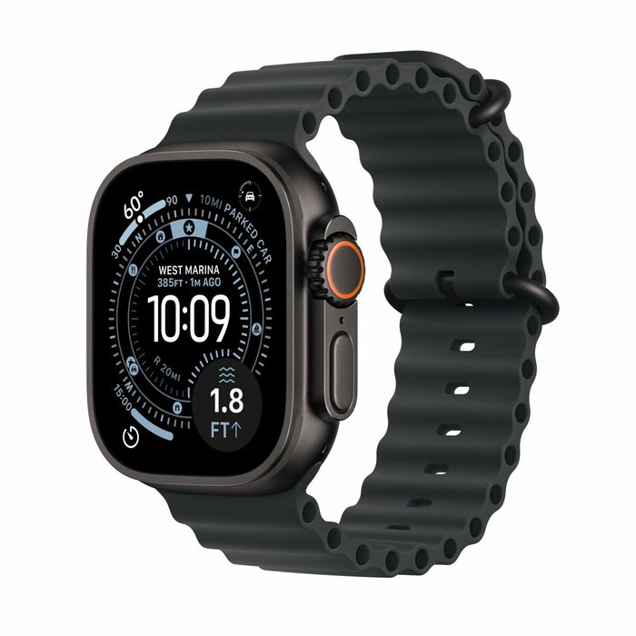 Apple Watch Ultra 3 GPS + Cellular - 49mm - Boîtier Black Titanium - Bracelet Black OceanBand