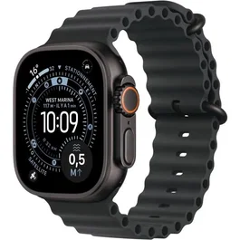 Apple Watch Ultra 3 GPS + Cellular 49mm, boitier titane noir, bracelet Ocean Band noir