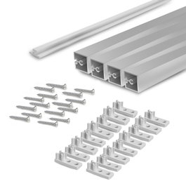 Emuca Kit de 4 profilés transversaux Albeam, aluminium anodisé mat
