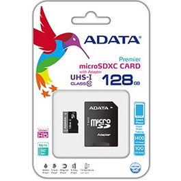 Adata 128GB MicroSDXC Classe 10 UHS-I Carte Mémoire + Adaptateur SD