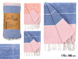 Giftdecor Multiusos Rayes Assorties Couleurs Rose Bleu 180 cm (Set de 12)