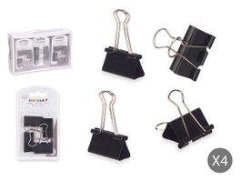 PINCELLO Set 4 Pinces Clips Noir Grand Format
