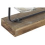 DKD Home Decor Vase Noir Naturel Métal Verre Bois de paulownia 49 x 11 x 27 cm (3 Pièces)