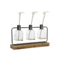 DKD Home Decor Vase Noir Naturel Métal Verre Bois de paulownia 49 x 11 x 27 cm (3 Pièces)