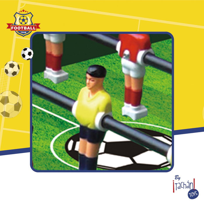 TACHAN Futbolin de Table avec Pieds et Compteur Manuel, Tiges en Caoutchouc, Dimensions 51x31x18.5 cm, pour Adultes +14 ans TACHAN Futbolin de Table avec Pieds et Compteur Manuel, Tiges en Caoutchouc, Dimensions 51x31x18.5 cm, pour Adultes +14 ans