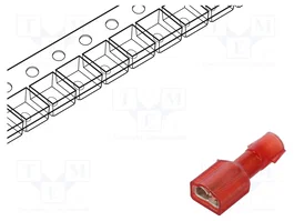 PANDUIT Connecteur plat femelle rouge isolé 5,2mm x 0,8mm