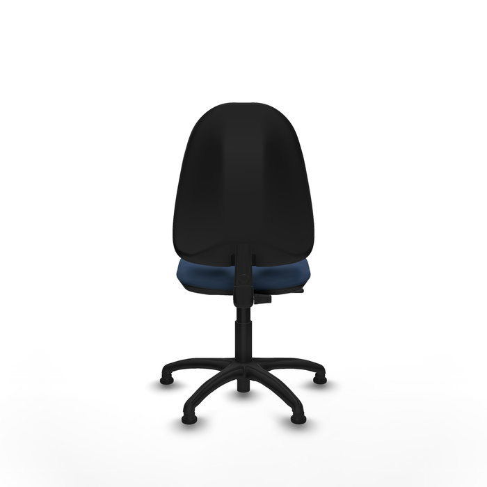 Chaise Algarra Contact permament de base Cuir écologique Bleu foncé Structure polyamide noire Sans accoudoirs Sans appui-tête Patins de chaises