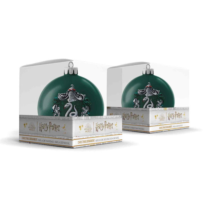 SD TOYS Boule de Noël Slytherin Harry Potter - Décoration en plastique avec diamètre d'environ 8 cm
