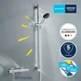 GROHE Vitalio Start 110 26954001 - Ensemble de douche avec pommeau 2 jets, barre réglable 90cm et flexible 1,75m - Économie d'eau - Chromé