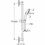 Grohe Ensemble de douche Vitalio Start 110 avec pommeau 2 jets, barre 90cm et flexible, Chromé