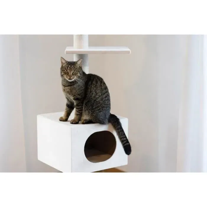 Kerbl Arbre à Chat Ferdi Blanc en Sisal - 38 x 38 x 240-260 cm