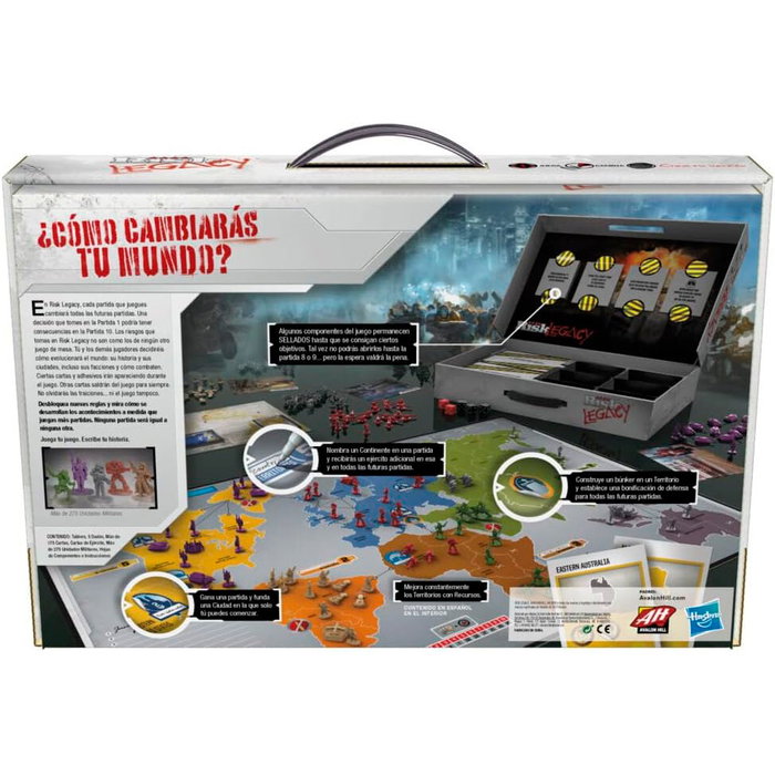 Hasbro Juego mesa Legacy Risk en espagnol - Jeu de société de stratégie pour adultes avec plateau, cartes, figurines et dés