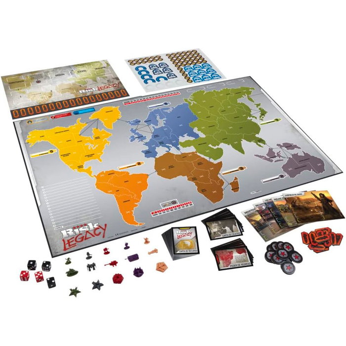Hasbro Juego mesa Legacy Risk en espagnol - Jeu de société de stratégie pour adultes avec plateau, cartes, figurines et dés