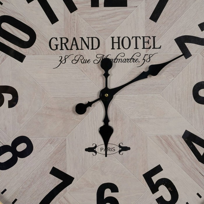 BigBuy Home Horloge Murale Blanc Naturel Bois Verre 76 x 76 x 6 cm BigBuy Home Horloge Murale Blanc Naturel Bois Verre 76 x 76 x 6 cm