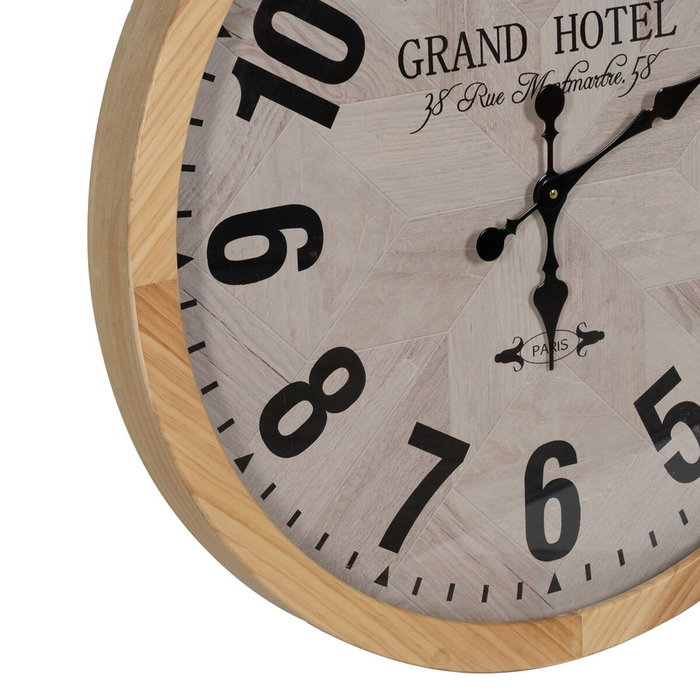 BigBuy Home Horloge Murale Blanc Naturel Bois Verre 76 x 76 x 6 cm BigBuy Home Horloge Murale Blanc Naturel Bois Verre 76 x 76 x 6 cm